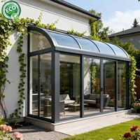 Véranda préfabriquée quatre saisons, structure en aluminium, toit en verre isolé, solarium