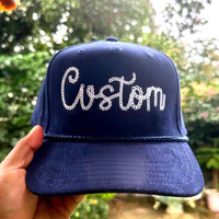 Gorra de Corduroy Otto Rope, Gorras Trucker Personalizadas con Bordado, Gorras de Alta Calidad con Visera en A, Gorra Trucker de 5 Paneles, Gorras Trucker con Logotipo Personalizado