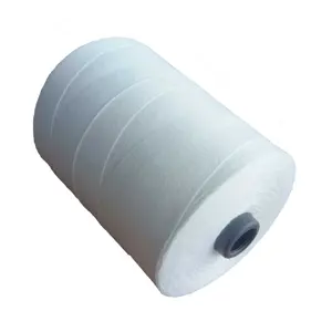 Bobines de fil de fermeture pour machine à coudre, g, 1kg, fil d'emballage 20s6 en polyester blanc brut