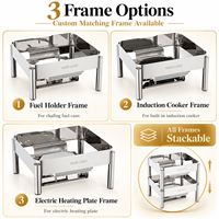 Plat à chafing de luxe en acier inoxydable pour buffet, chauffe-plats pour équipement de restauration et fournitures hôtelières