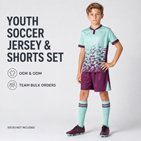 Ensemble maillot et short de football personnalisé pour jeunes, imprimé par sublimation abstraite, uniforme sportif pour matchs et entraînements des équipes juniors