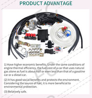 Bộ chuyển đổi khí CNG thế hệ thứ 5 FC hoàn chỉnh với đồng hồ đo áp suất, bộ lọc khí và phụ kiện lắp đặt dành cho ô tô 4 xi-lanh phun xăng điện tử