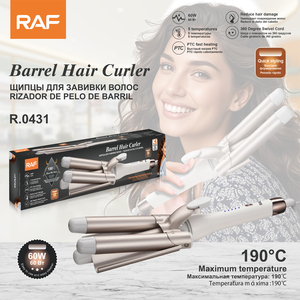 Fer à boucler triple baril 60W avec chauffage rapide PTC, 5 réglages de température et cordon rotatif à 360 degrés - Product Image 2