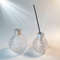 Flacon diffuseur de parfum en verre rond vide de 100 ml et 200 ml avec bouchon à vis, 100 pièces, estampage à chaud de luxe