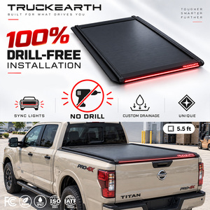 Couverture de benne rigide rétractable à LED pour Nissan Titan Crew Cab, pour benne de 5,5 pieds, en alliage d'aluminium - Product Image 1