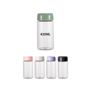Bouteille d'eau transparente personnalisée de 420 ml, bouteille en plastique portable Tritan transparente avec logo - Product Image 1