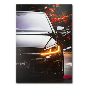 Modern Wall Art Home Decor Luxury Sports Car Racing with <b>Led</b> Lights Tempered Glass Painting and Acrylic Painting 40x60cm - Product Image 5