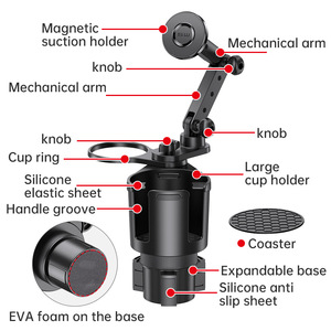Nuevo extensor de portavasos para coche, portavasos para coche, soporte multifuncional para bebidas, estante de almacenamiento, soporte para teléfono - Product Image 3