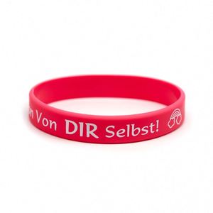 Bracelet en silicone coloré avec citations inspirantes en allemand et en anglais, personnalisé pour les événements sportifs scolaires, les équipes et les associations d'aide mutuelle - Product Image 5