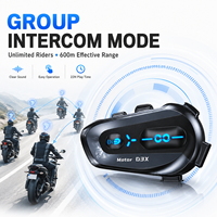 Casque de moto avec interphone de groupe 5.4, communication un-vers-plusieurs, partage de musique semi-duplex, IPX6, 1000mAh