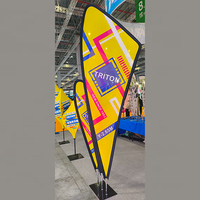 Drapeau de plage publicitaire portable Triton Sporty Shandong, imperméable, imprimé par transfert thermique, réglable, en fibre de verre