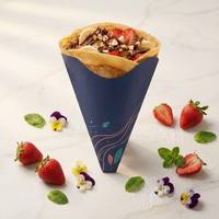 Boîte à crêpes personnalisée de qualité alimentaire, forme triangulaire ou trapézoïdale, pour café, crêpes de rue, sac en papier, emballage à emporter