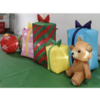 Boîtes cadeaux de Noël gonflables personnalisées, ours de Noël gonflable lumineux pour l'extérieur, décorations de boîtes cadeaux gonflables