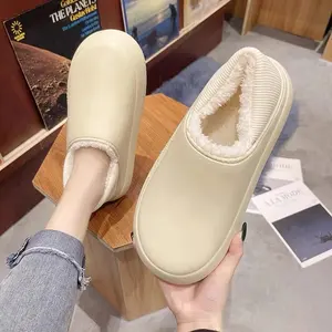 Sandales en fourrure pour femmes, sabots doublés et Mules, chaussures de jardin d'hiver, pantoufles de maison chaudes, Mules d'intérieur et d'extérieur - Product Image 1