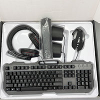 Kit de jeu filaire USB 5 en 1 de haute qualité avec rétroéclairage, combo clavier 104 touches, souris, casque, tapis de souris et haut-parleur