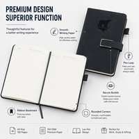 Carnet en cuir gaufré Ours polaire, couverture rigide, logo personnalisé, fermeture à boucle, attache pour stylo, 10 couleurs, vente en gros