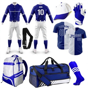 Paquete de uniformes de béisbol, camiseta azul marino y pantalones blancos, paquete completo de uniforme de béisbol para equipo adulto, precio al por mayor - Product Image 1