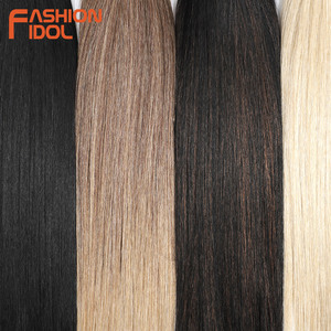 FASHION IDOL 20 22 24 Pouces 300g/6pcs Mèches <span class=keywords><strong>de</strong></span> cheveux synthétiques Yaki Lisses à trame nouée à la main Ombré Blond Toutes Couleurs pour <span class=keywords><strong>Salon</strong></span> - Product Image 6