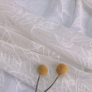 2022 design di design ricamato 100% italiano poliestere rosa puro jacquard di tacchino voile bianco puro moderno soggiorno tende - Product Image 2