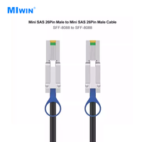 Câble de données MINI SAS 26 broches 8088 vers 8088 externe bon marché MIwin Stock, câble SFF 8088 mâle vers mâle, câble de disque dur 26P vers 26P