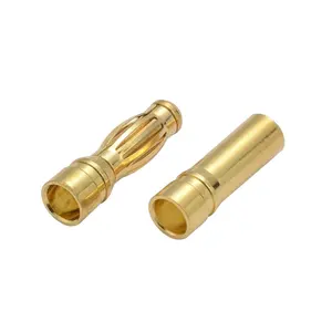 Custom OEM ODM Lockable Waterproof Male And Female Gold Plated Banana Plug For 2mm 2.5mm 4mm 5mm 8mm High Current Connector