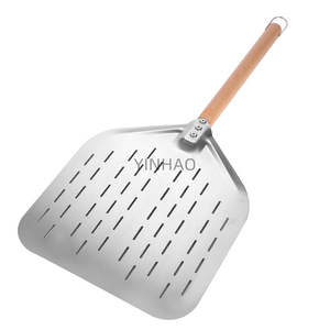 YINHAO Logo personnalisé Restaurant <span class=keywords><strong>professionnel</strong></span> <span class=keywords><strong>en</strong></span> métal 12 pouces perforé <span class=keywords><strong>Pizza</strong></span> Peel avec manche <span class=keywords><strong>en</strong></span> <span class=keywords><strong>bois</strong></span> détachable pelles pour <span class=keywords><strong>Pizza</strong></span> - Product Image 1