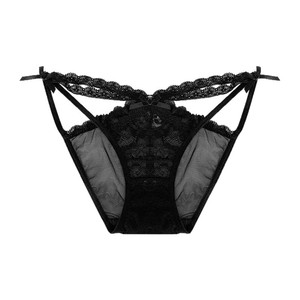 Sous-vêtements féminins sexy en dentelle transparente violette taille basse avec nœud ajouré – Nouvelle collection tendance pour jeunes femmes - Product Image 5