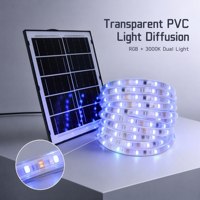 Bande lumineuse LED RGB solaire programmable pour jardin, IP65, 12V, 100mm, avec bouton de découpe et télécommande, IC WF1903