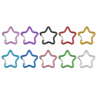 Mosquetón de Aleación de Aluminio en Forma de Estrella de Cinco Puntas para Llavero / Colgante de Bolso / Tirador de Cremallera, 21 Colores, Personalización OEM