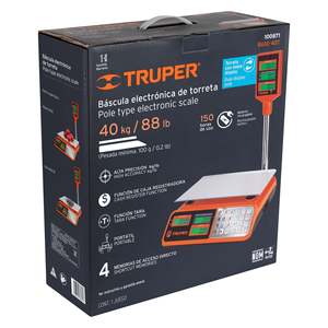 Truper BASE-40T acciaio inossidabile multifunzione scala elettronica indicatore LCD 40 kg di capacità OEM personalizzabile OIML certificata - Product Image 1