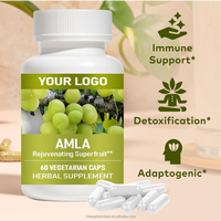 Capsules d'extrait pur d'Amla à marque privée personnalisée pour l'équilibre systémique quotidien et la formule de soutien de l'éclat naturel des femmes