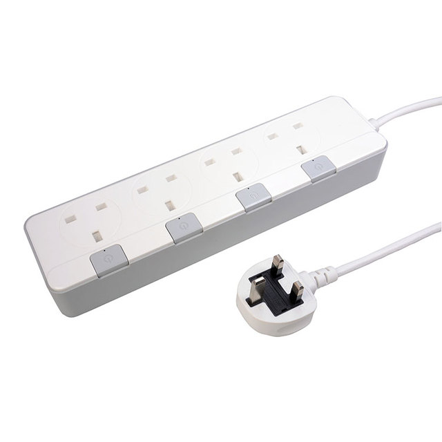 WiFi Smart Plug Power Bar with 4 AC Outlets EU Standard Supporting Alexa and Google Assistant for Home Kit Smart Socket