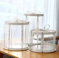 Vente en gros de boîtes à gâteaux transparentes écologiques personnalisées avec logo imprimé, boîtes à gâteaux transparentes écologiques