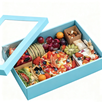 Vente en gros de grande boîte à lunch Furit snack glacière boîte de pique-nique de plage en papier kraft pour camping avec fenêtre en PVC