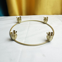 Pâques Noël Halloween Cercle Argent Bougeoir Pomme De Pin Couronne De L'Avent Fleur Artificielle Bougeoir Couronne YS