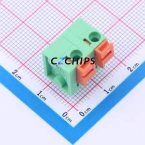 DB142V-7.62-2P-GN Spring Terminal Block Through hole Component (THT),P=7.62mm Connector 1x2P 7.62mm Green 2P - Product Image 1