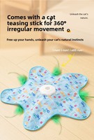 Tente de jeu pour animaux de compagnie avec boule, divertissement autonome, anti-ennui, cachette, jouet de chasse électrique, baguette de chat, plateau tournant automatique en ABS