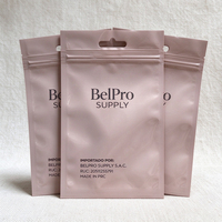 Pochette en aluminium avec fermeture éclair et trou de suspension, imprimée sur mesure, sac d'emballage en plastique mat refermable pour produits de vente au détail