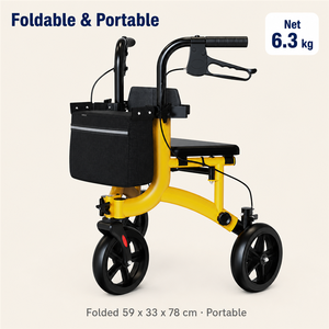<span class=keywords><strong>Deambulatore</strong></span> Rollator per Anziani <span class=keywords><strong>con</strong></span> Sedile Imbottito, <span class=keywords><strong>Freno</strong></span> <span class=keywords><strong>di</strong></span> <span class=keywords><strong>Stazionamento</strong></span> e Cestino Anteriore, Telaio Pieghevole per Uso Domestico e Esterno - Product Image 6