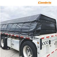 Bâche en acier haute performance pour camion lourd, enduite de PVC, avec sangle en PP renforcée, ourlet doublement cousu, 18 oz, 16'x20', avec anneau en D