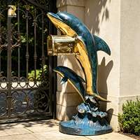 Sculpture de boîte aux lettres en bronze RELONG, statue d'animal en cuivre, personnalisable pour jardin de villa extérieur