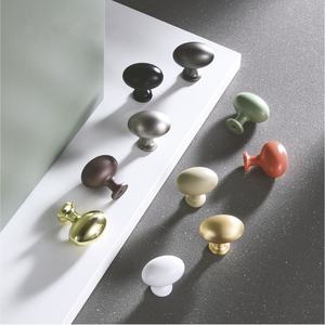 Poignée ovale moderne en alliage de zinc, série couleur Morandi, pour tiroir de meuble, petite poignée à trou unique pour cuisine, chambre, salle de bain, armoire - Product Image 1