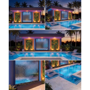 Laminated Safety Mirror Water Wall 316L Stainless Steel <b>Frame</b> Custom Size For Hotels Offices Lobbies Gardens - Product Image 2