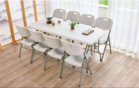 Table et chaises pliantes d'extérieur portables pour usage domestique, vente ambulante, combinaison simple de table et de chaises rectangulaires
