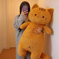 Coussin long en forme de chat pour dormir, oreiller corporel pour câliner, coussin de canapé, jouet en peluche, cadeau pour femmes et adolescentes, coussin pour les jambes