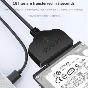 TISHRIC SATA USB 3.0 어댑터 외장형 하드 드라이브 TYPE-C 케이블 솔리드 스테이트 외장형 하드 드라이브