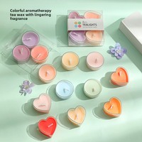 Lot de 4 petites bougies chauffe-plat artisanales sans fumée, couleur macaron, pour demande en mariage romantique ou anniversaire
