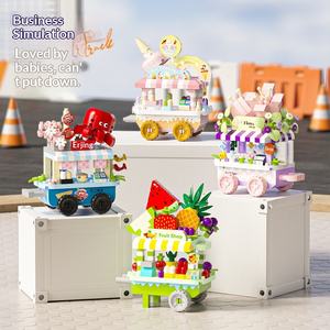 ชุดของเล่นประกอบฉากถนนเล็กๆ รถเข็นขายไอศกรีม บล็อกตัวต่อไมโครพาร์ติเคิล ของเล่นเสริมพัฒนาการ - Product Image 4