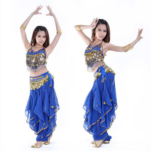 Bestdance <strong>Belly</strong> <strong>Dance</strong> Three-Piece Set Pepper Top <strong>Dance</strong> Spinner Pants Gold Coin <strong>Waist</strong> <strong>Chain</strong> Handmade <strong>Belly</strong> <strong>Dance</strong> Show Set - Product Image 4