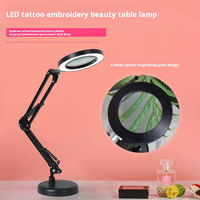 Lampe de bureau multifonctionnelle 72 LED avec loupe 10X, bras long à pince, lumière LED, pliable, pour lecture, réparation, beauté, en métal